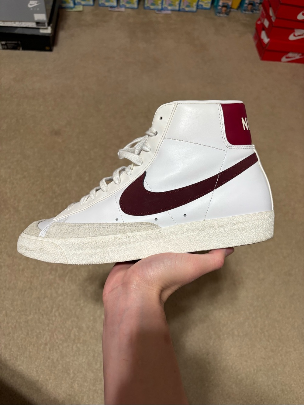 Size 13 - Nike Blazer Mid '77 Maroon White
